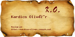 Kardics Olivér névjegykártya