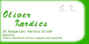 oliver kardics business card